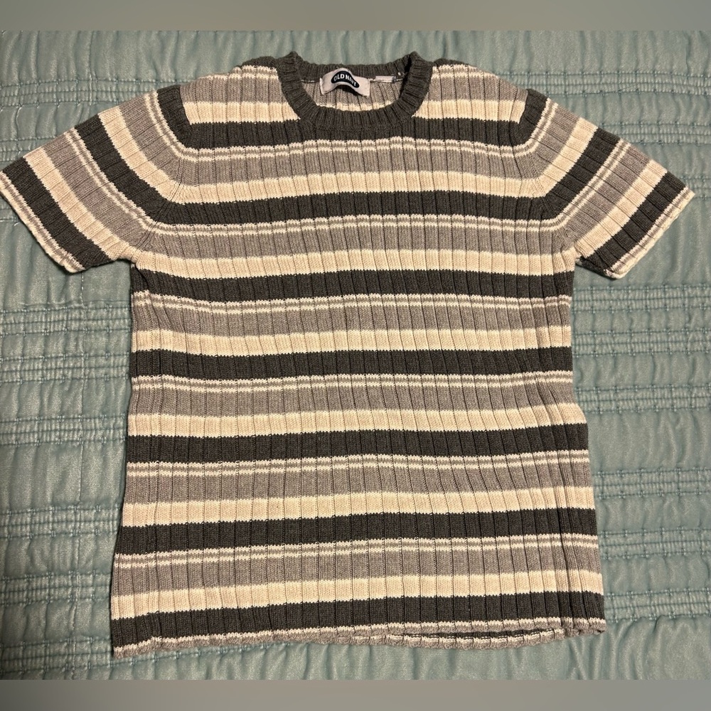 Old Navy Grey&Cream Striped Sweater -size s/m